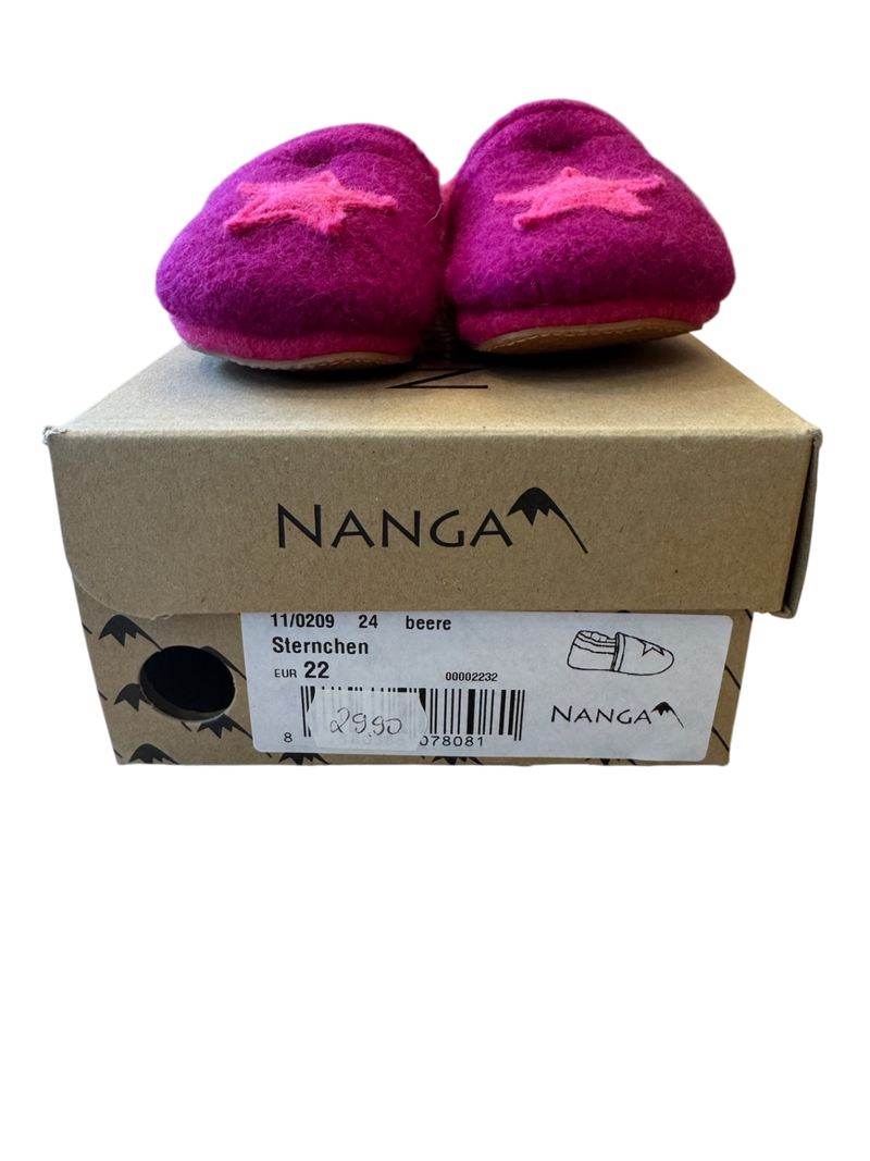 Hausschuhe Babyschuhe „Sternchen“ lila Gr.22 | Nanga
