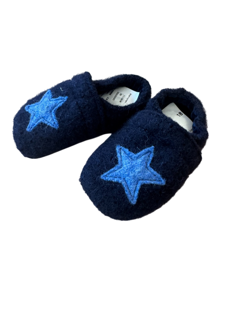 Hausschuhe Babyschuhe "Sternchen" blau Gr.18 | Nanga