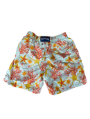 Badeshorts Orange, hellblau, mit Seesternen Gr.10 | Vilebrequin