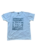 T-Shirt Weiß mit blauer Grafik Gr.12 | Petit Bateau
