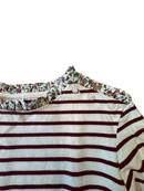 Langarmshirt Mädchen Weiß mit roten Streifen und Plissee-Kragen Gr.14 | Cyrillus