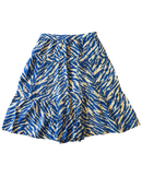 Rock Blau-Beiges Zebra-Muster Gr.110 | Unbekannt