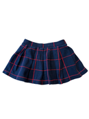 Faltenrock Dunkelblau mit rotem Karo-Muster Gr.104 | ZARA