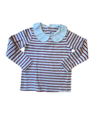 Langarmshirt Mädchen Weiß mit roten Streifen, Bubikragen Gr.116 | Jacadi