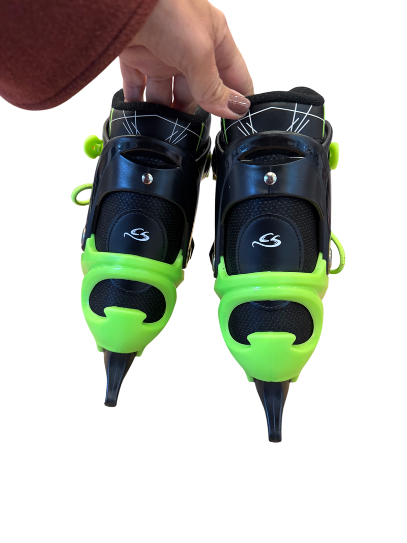 Eislaufschuhe & Inliner Schwarz und Neongrün Gr.40-43 | CS