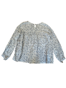 Bluse Beige mit blauem Blumendruck Gr. | Miss Puff