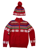 Jacken Rot mit buntem Muster Gr.10-12 | Ralph Lauren