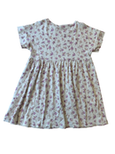 Kleid Beige mit lila Blümenmuster Gr.110 | Wheat