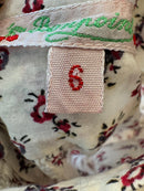 Oberteil Baby - Bluse Creme mit rotem und blauschwarzem Blumenmuster Gr.68 | Bonpoint