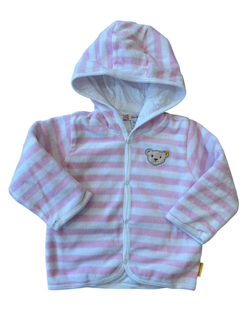 Baby Oberteil Jäckchen Weiß-Rosa gestreift Gr.74 | Steiff