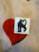 fleece Onesie Beige mit roten Herzen Gr.62 | mini rodini