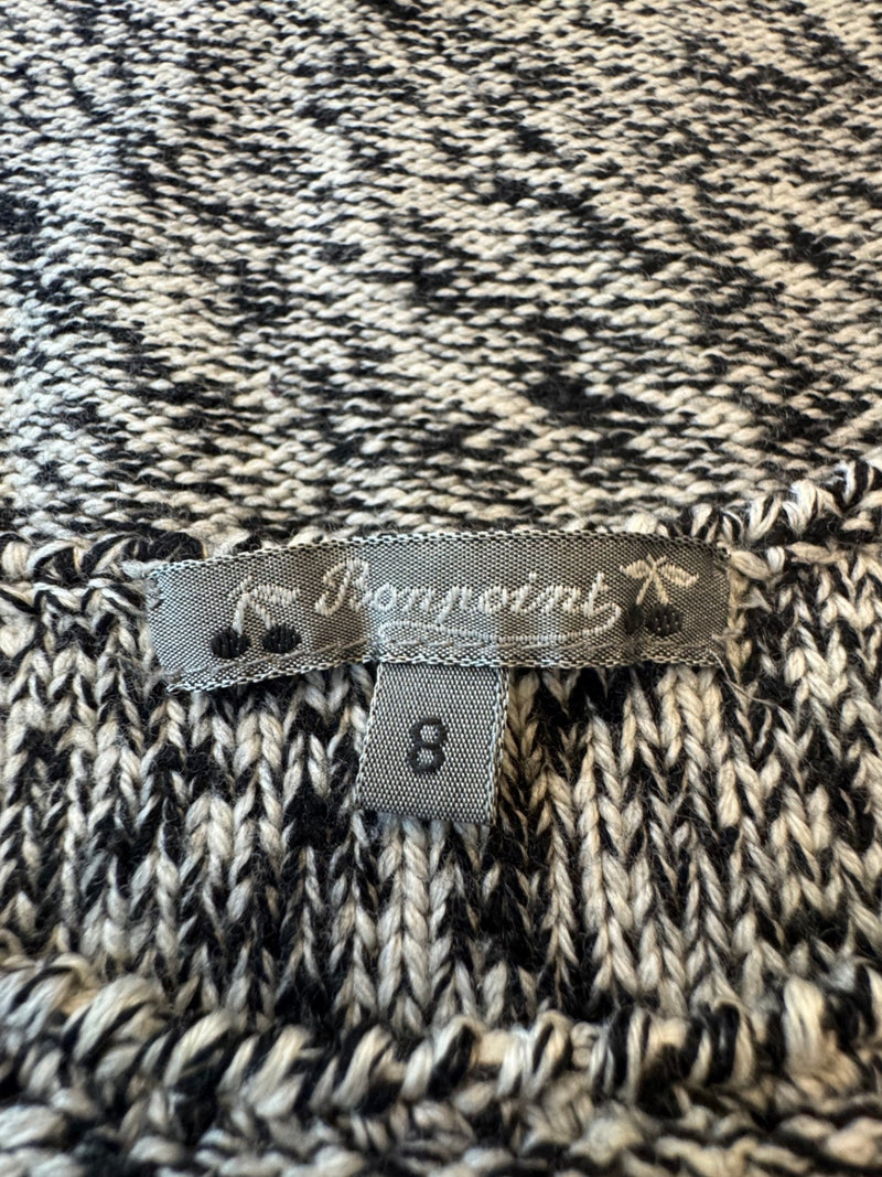 Pullover Schwarz-Weiß-Melange Gr.8 | Bonpoint