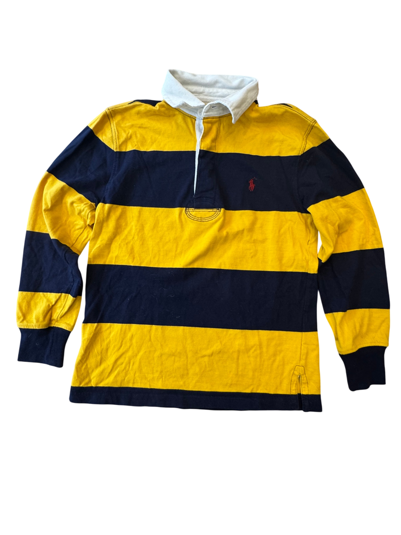 Polo-Shirt langarm Blockstreifen Gelb und Marineblau Gr.128 | Polo Ralph Lauren