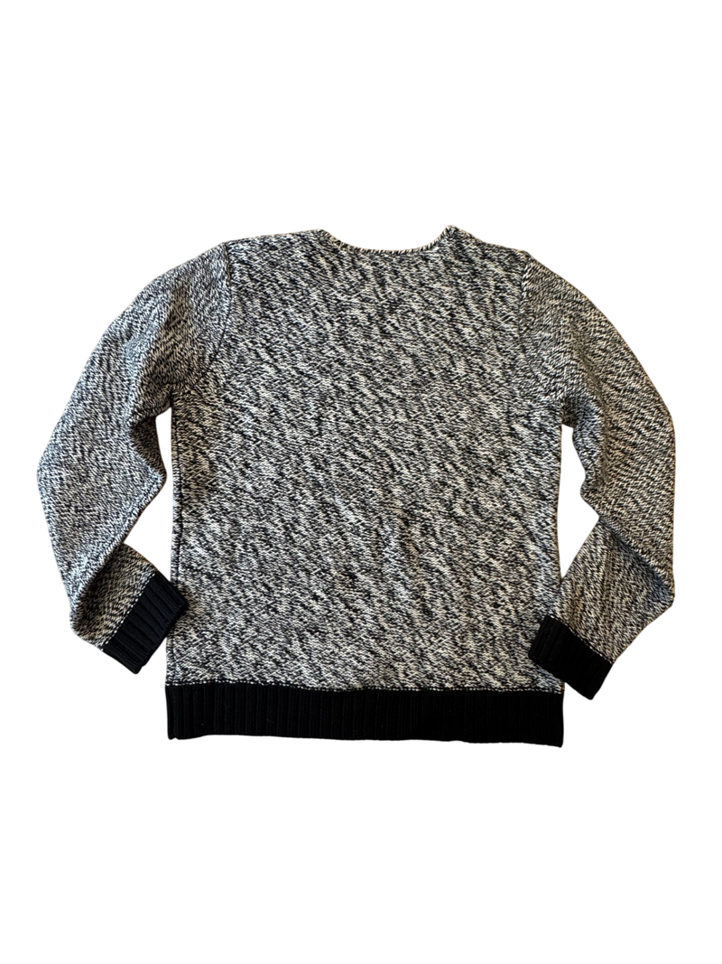 Pullover Schwarz-Weiß-Melange Gr.8 | Bonpoint