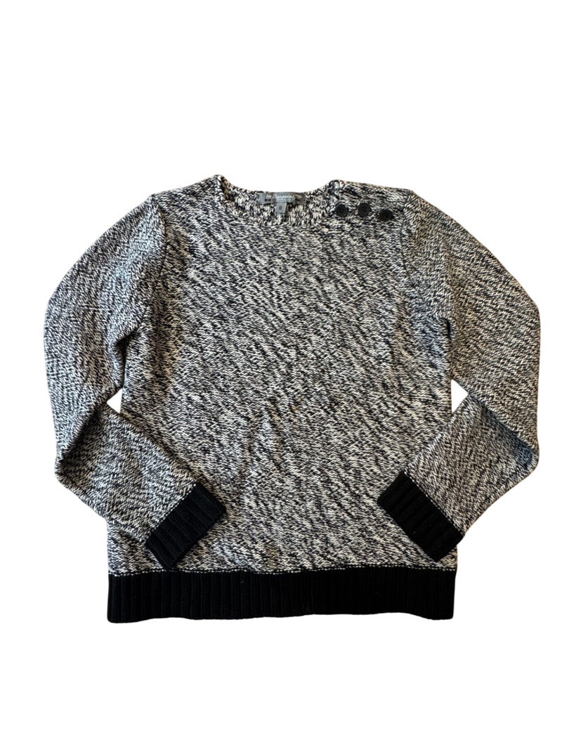 Pullover Schwarz-Weiß-Melange Gr.8 | Bonpoint