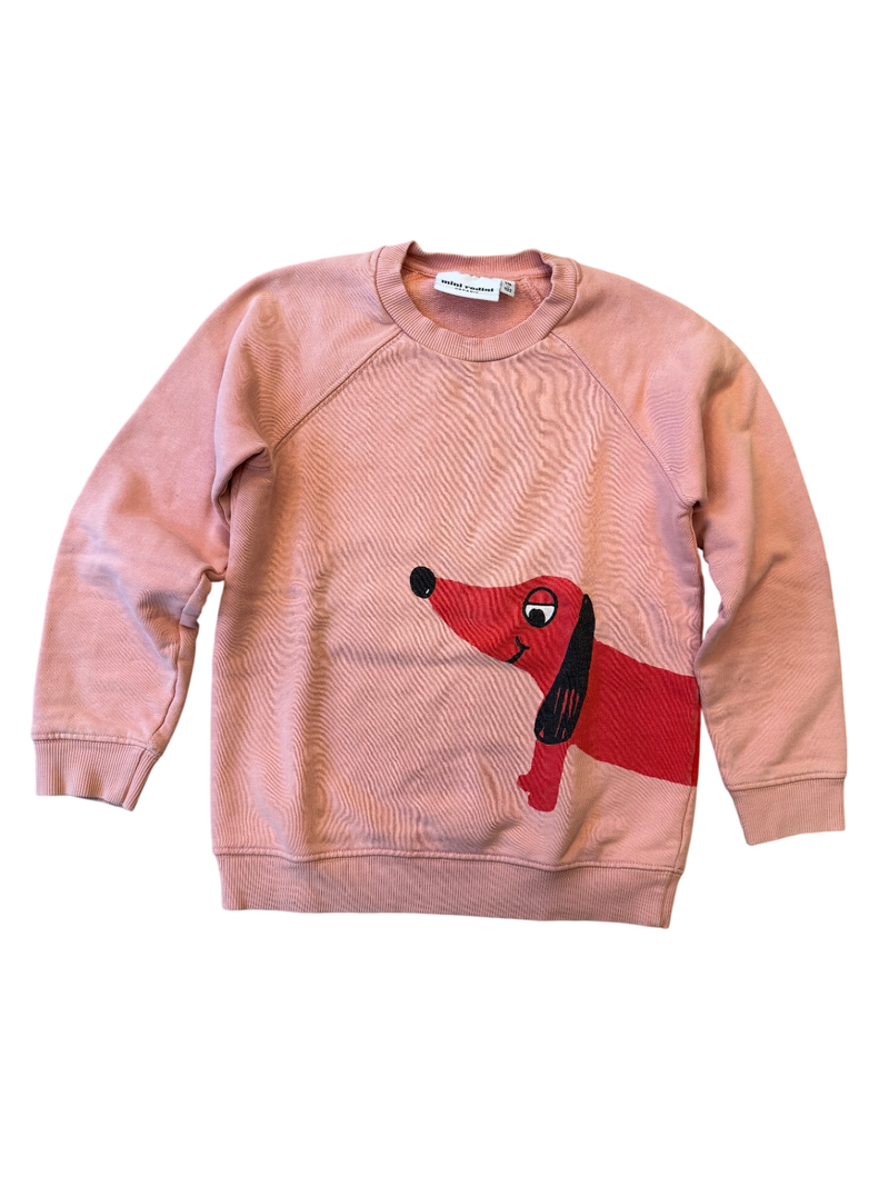 Sweatshirt Dackelmotiv in Rosa Gr.116 | Mini rodini