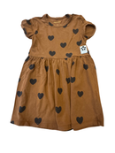 Kleid Braun mit schwarzen Herzen Gr.98 | Mini Rodini