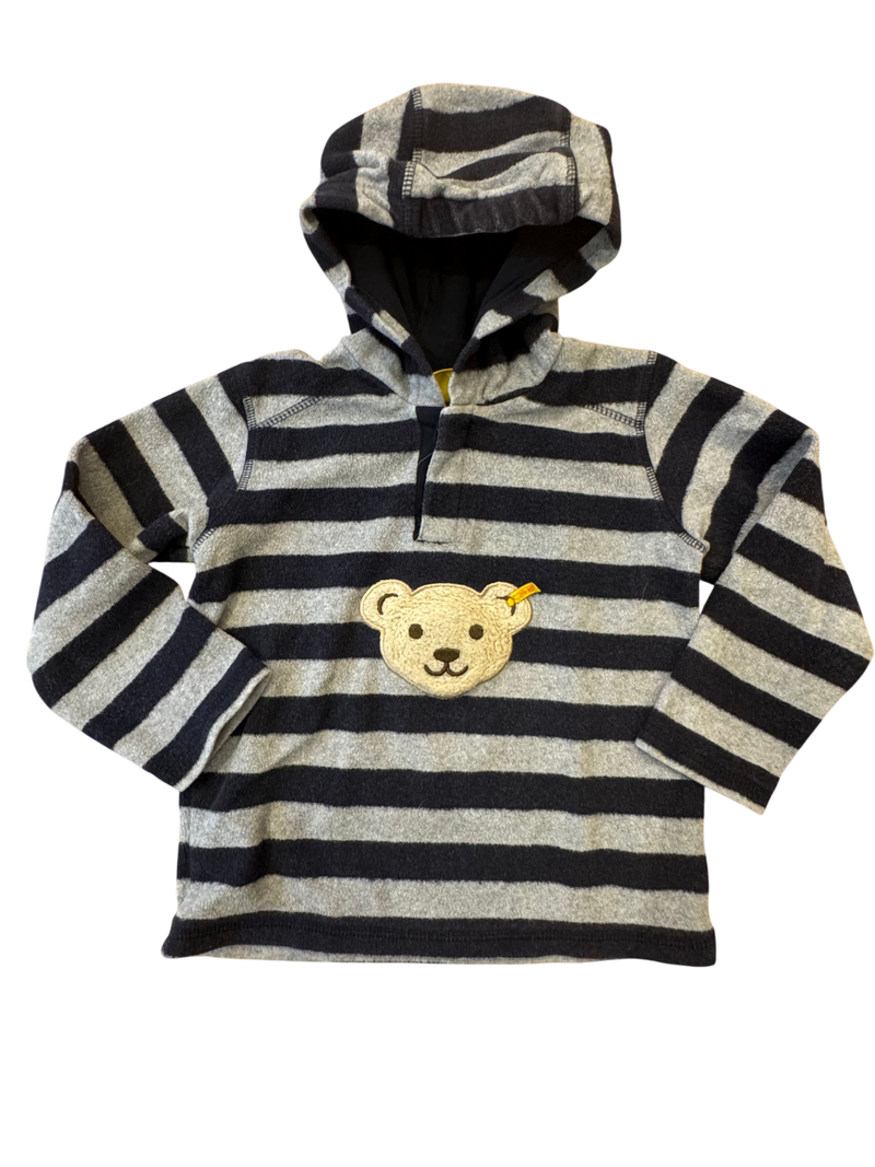 Hoodie Grau-Schwarz gestreift Gr.98 | Steiff