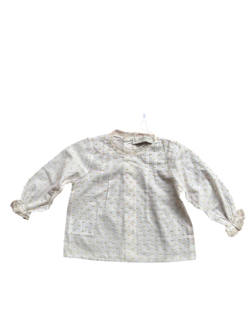 Bluse Beige mit pastellfarbenen Punkten Gr.62 | Pili Carrera