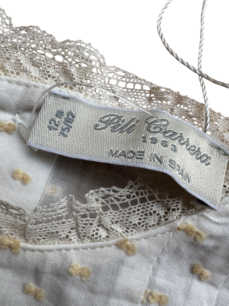 Bluse Beige mit pastellfarbenen Punkten Gr.62 | Pili Carrera