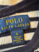 Pullover mit Rüschen Beige/Blau gestreift Gr.116 | Polo Ralph Lauren