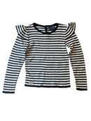 Pullover mit Rüschen Beige/Blau gestreift Gr.116 | Polo Ralph Lauren