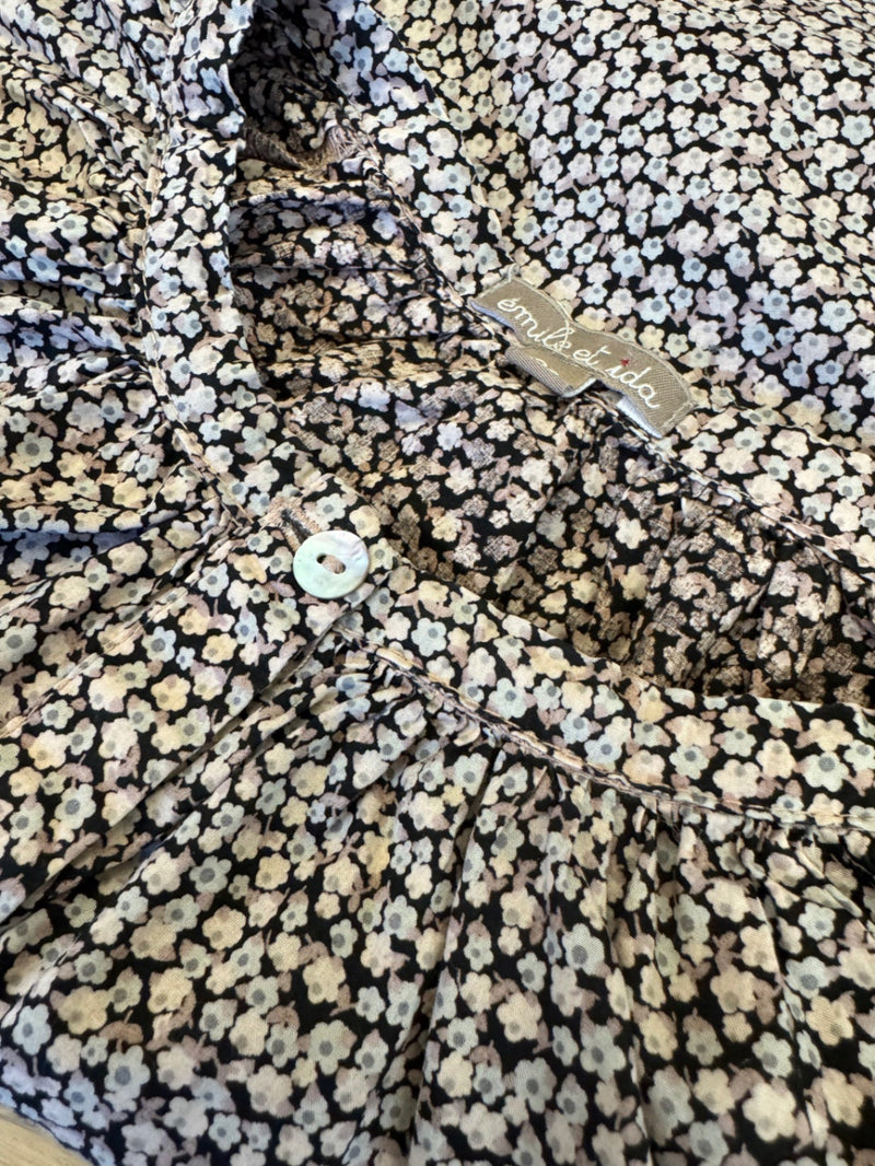 Bluse Mädchen Dunkel mit Blumenprint Gr.2 | Bonpoint