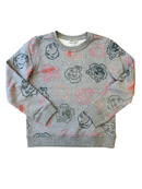 Sweatshirt Grau mit bunten Tigerköpfen Gr.134/140 | Kenzo Kids