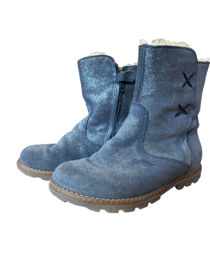 Winterstiefel gefüttert Blau mit Glitzer Gr.29 | Ocra