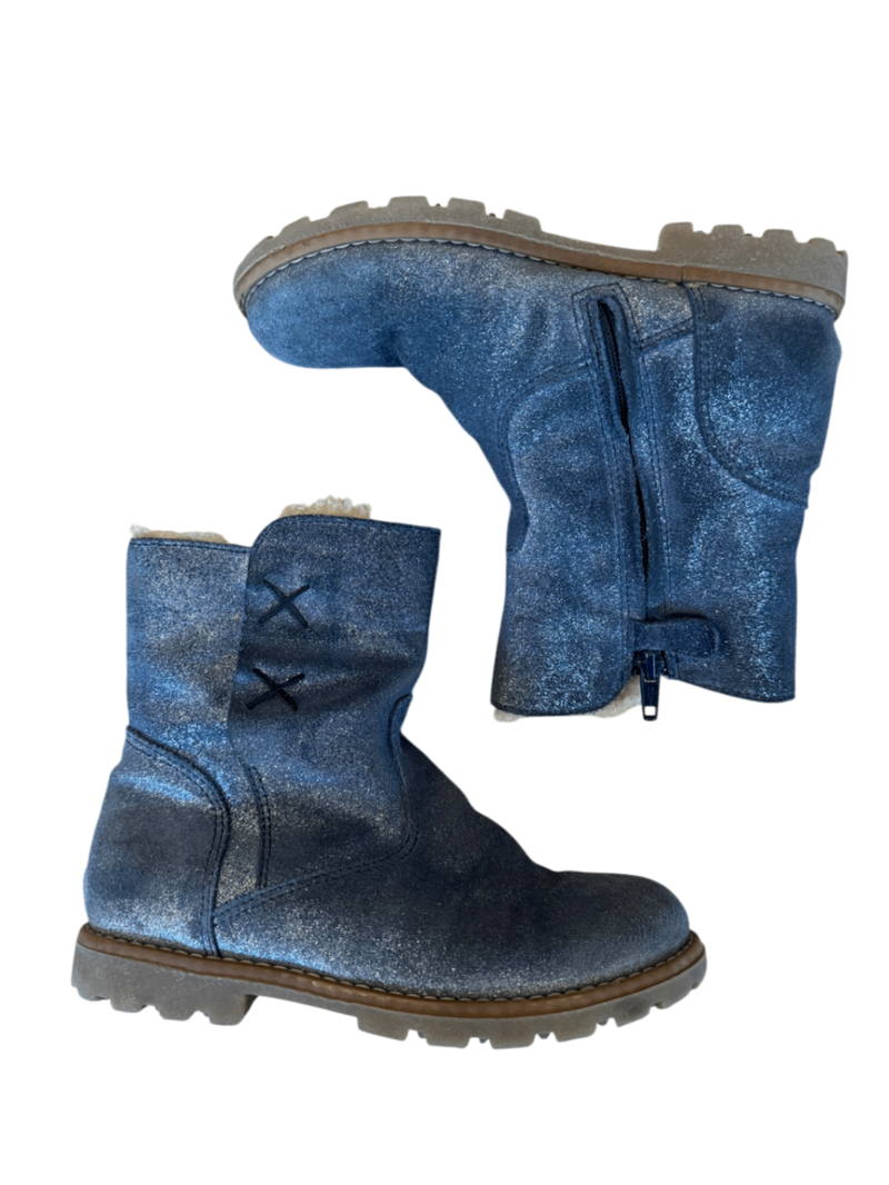 Winterstiefel gefüttert Blau mit Glitzer Gr.29 | Ocra