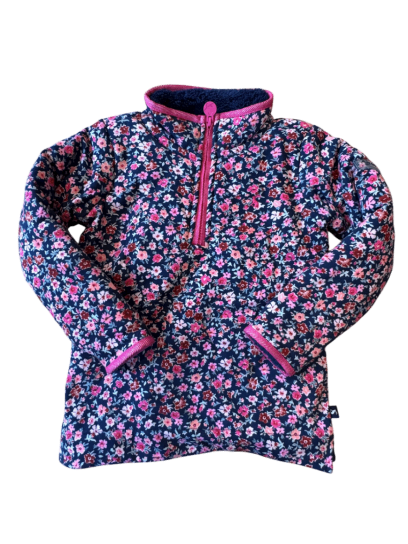 Half Zip Fleece-Pullover Bunt, mit Blumenmuster Gr.116 | Tom Joules