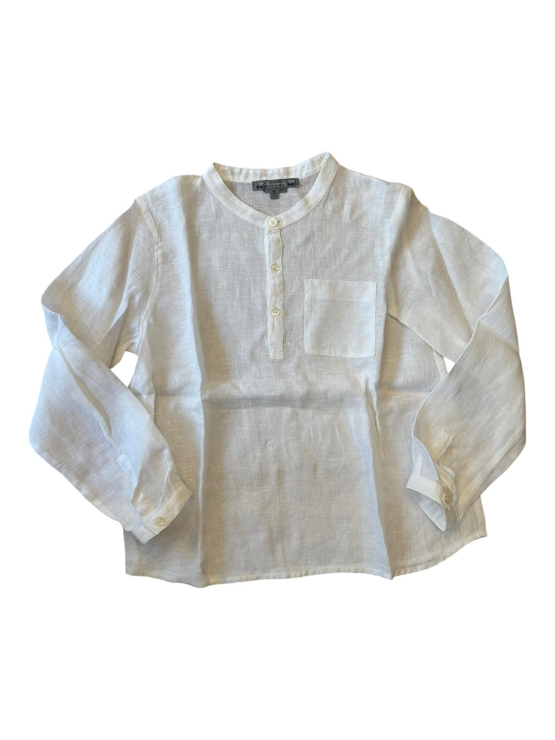 Hemd kragenlos Leinen Weiß Gr.128 | Bonpoint