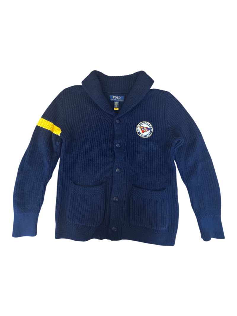 Cardigan mit Schalkragen Dunkelblau mit Nautical Flag Gr.140 | Polo Ralph Lauren