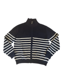 Strickjacke Full Zip Jungen Marineblau und Weiß Gr.12 | il gufo