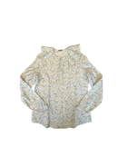 Bluse Creme mit buntem Blumenmuster und Rüschenkragen Gr.14 | il gufo