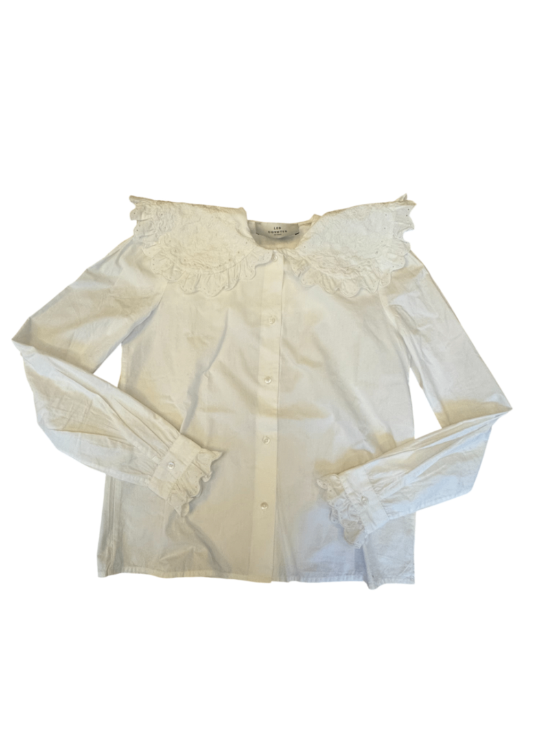 Bluse Weiß mit Spitzenkragen Gr.14 | Les Coyotes de Paris