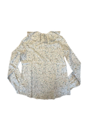 Bluse Creme mit buntem Blumenmuster und Rüschenkragen Gr.14 | il gufo