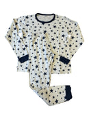 Pyjama 2-teilig Weiß mit blauen Sternen Gr.140 | Petit Bateau
