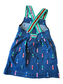 Latz-Kleid Blau mit bunten Bleistift-Motiven Gr.110 | Stella McCartney