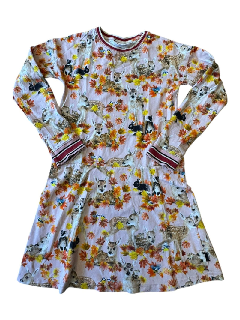 Jersey-Kleid mit buntem Tier- und Laubmuster Gr.134 | MOLO