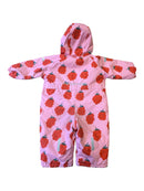 Schneeanzug Pink mit Erdbeer-Motiv Gr.98 | tinycottons