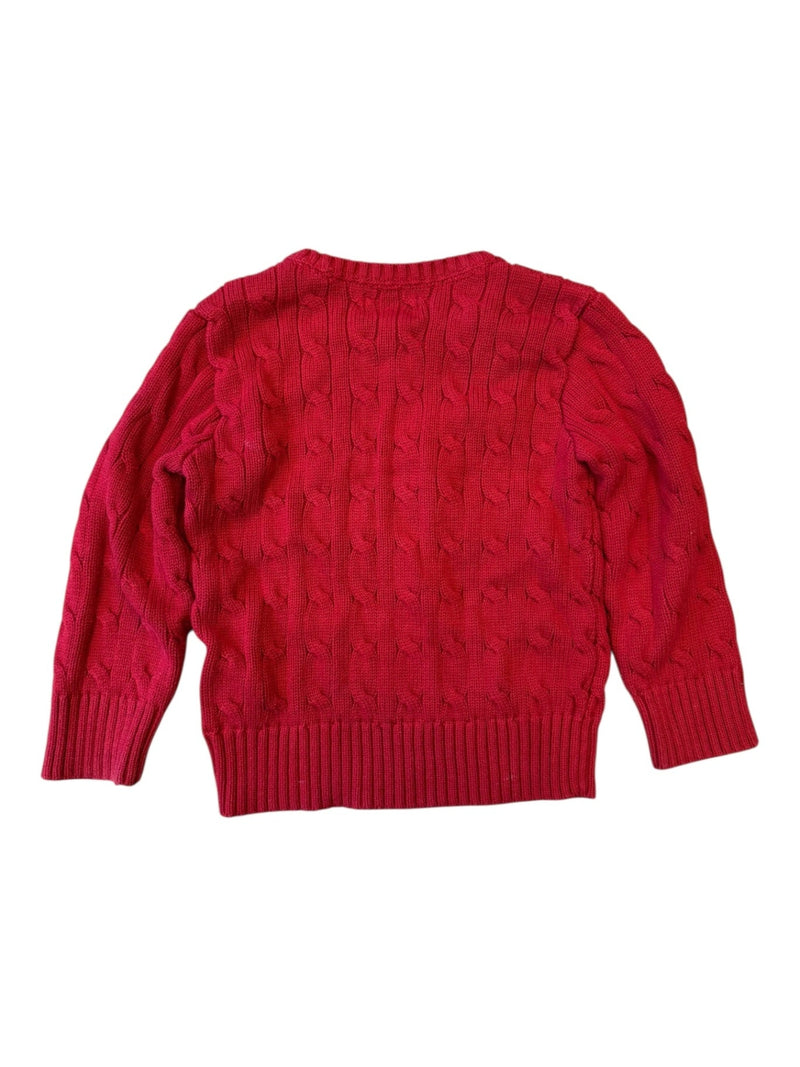 Pullover Zopfstrick Rundhals Rot Gr.98 | Polo Ralph Lauren