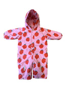 Schneeanzug Pink mit Erdbeer-Motiv Gr.98 | tinycottons