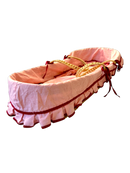 Puppenbett aus Weidengeflecht mit Stoffeinlage Gr.65*29*20 | Marke unbekannt