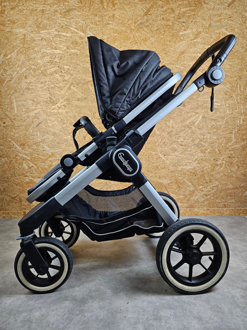 (Copie) Emmaljunga - NXT90 Flat Outdoor Buggy Kinderwagen (Gestell und Sportsitz) - Schwarz in gutem Zustand