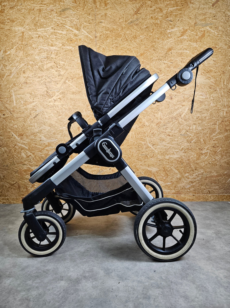 (Copie) Emmaljunga - NXT90 Flat Outdoor Buggy Kinderwagen (Gestell und Sportsitz) - Schwarz in gutem Zustand