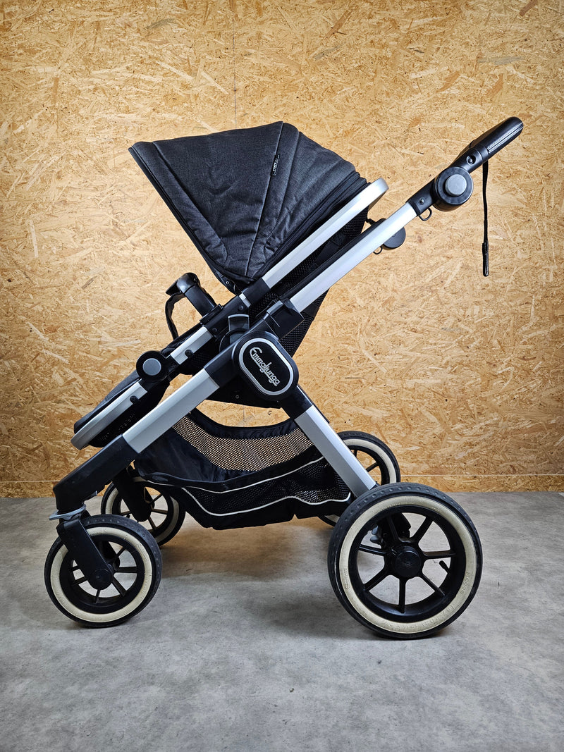 (Copie) Emmaljunga - NXT90 Flat Outdoor Buggy Kinderwagen (Gestell und Sportsitz) - Schwarz in gutem Zustand