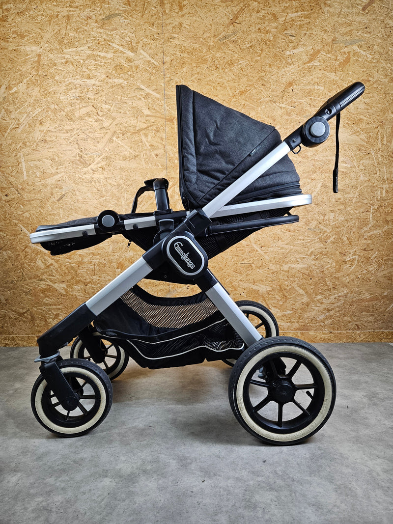 (Copie) Emmaljunga - NXT90 Flat Outdoor Buggy Kinderwagen (Gestell und Sportsitz) - Schwarz in gutem Zustand