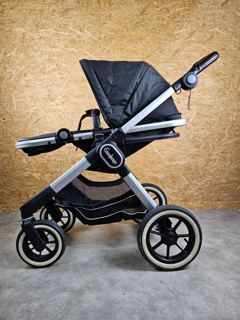 (Copie) Emmaljunga - NXT90 Flat Outdoor Buggy Kinderwagen (Gestell und Sportsitz) - Schwarz in gutem Zustand