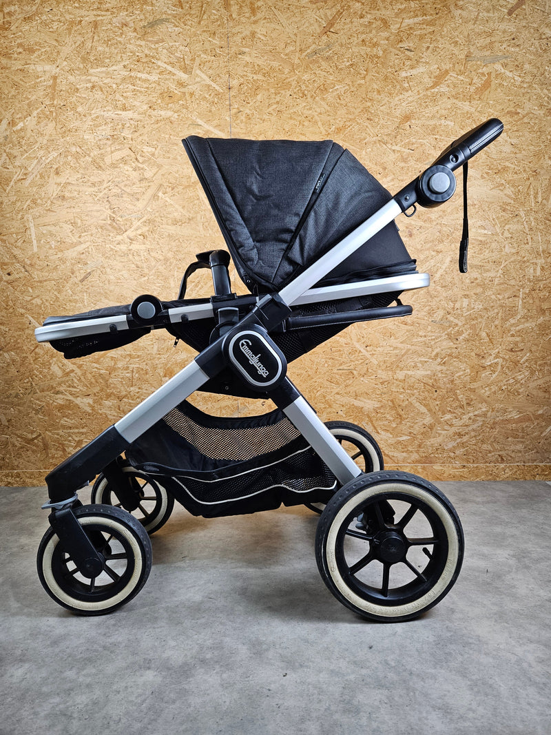 (Copie) Emmaljunga - NXT90 Flat Outdoor Buggy Kinderwagen (Gestell und Sportsitz) - Schwarz in gutem Zustand